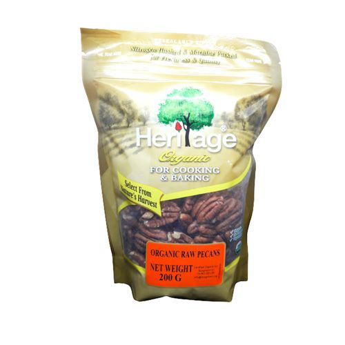 Organic Raw Pecans Heritage 200G- Org Raw Pecans Heritage 200G