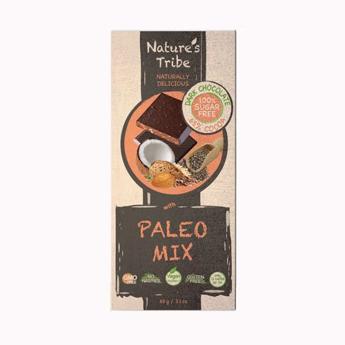 Kẹo Chocolate Đen Paleo Không Đường Nature'S Tribe 80G