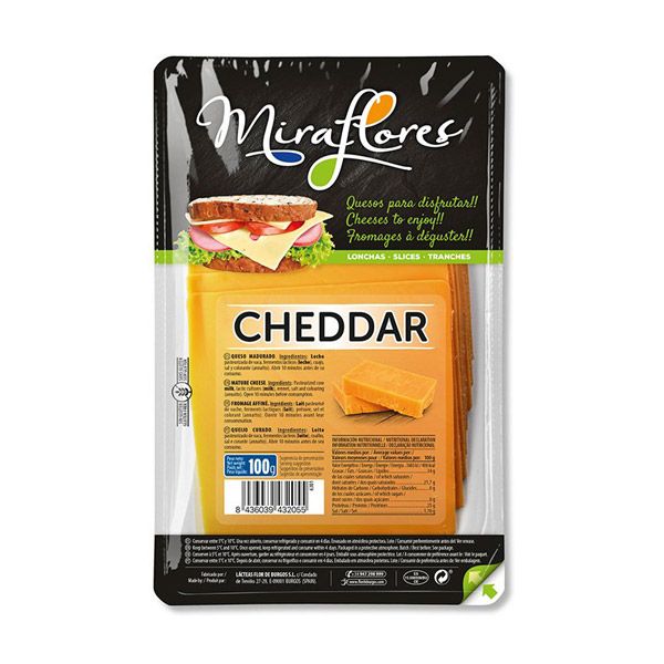 Cheddar Cheese Slices Miraflores 200G- 