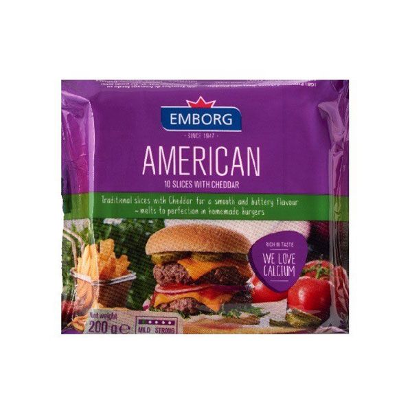 Phô Mai Cheddar Kiểu Mỹ Cắt Lát F.I.D.M Emborg 200G