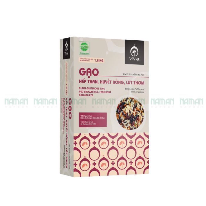 Black Glutinous Rice Red Brown Rice & Fragrant Brown Rice Vi Viet 1kg8-