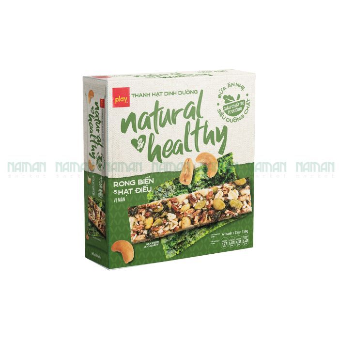 Thanh hạt dinh dưỡng rong biển và hạt điều Play 150g-