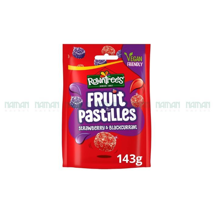 Kẹo Dẻo Vị Dâu Tây Và Quả Lý Chua Đen Rowntrees 143G-