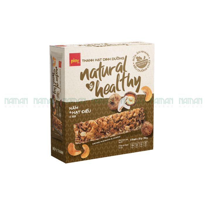Thanh hạt dinh dưỡng nấm và hạt điều Play 150g-