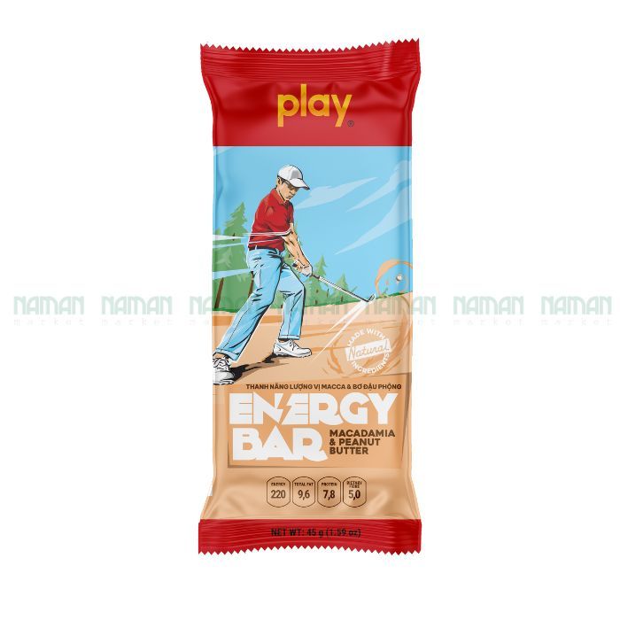 Thanh năng lượng vị macca và bơ lạc Play 45g-