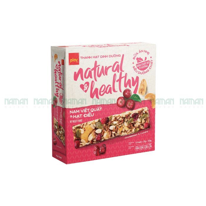 Thanh hạt dinh dưỡng nam việt quất và hạt điều Play 150g-