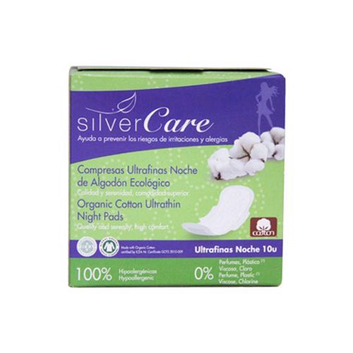 Organic Sanitary Napkin Super Thin Nightly Silvercare 10Pcs- Org Sanitary Napkin Super Thin Nightly Silvercare 10Pcs