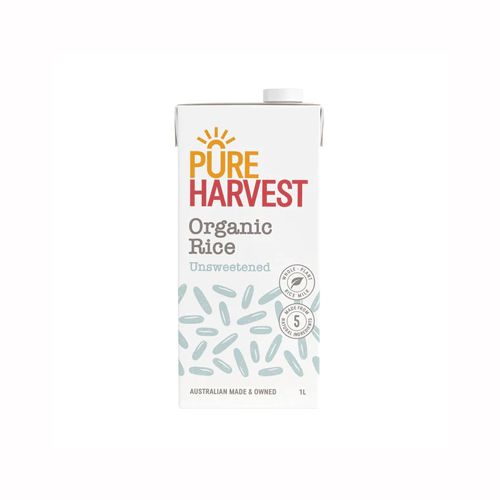 Organic Rice Milk Unsweetened Pure Harvest 1L- 