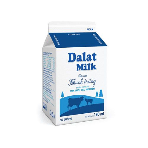 Pasteurised Fresh Milk With Sugar Dalat Milk 180Ml- Pasteurised Fresh Milk With Sugar Dalat Milk 180Ml