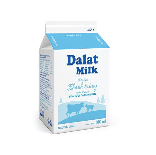 Sữa Tươi Thanh Trùng Không Đường Dalat Milk 180Ml