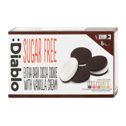 Bánh Quy Socola Nhân Kem Vị Vanilla Không Đường Diablo 176G