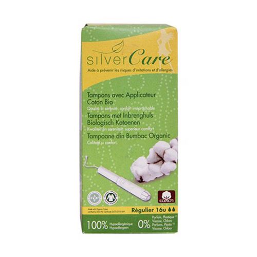 Organic Tampon 2 Drop Have Tool Silvercare Regular 16 Pcs- Org Tampon 2 Drop Have Tool Silvercare Regular 16 Pcs