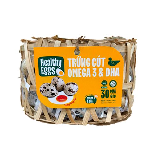 Trứng Cút Omega 3 & Dha Healthy Eggs 30 Quả/Giỏ