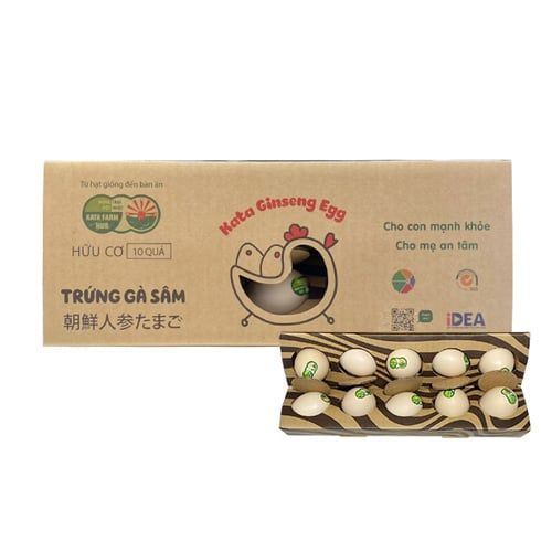 Trứng Gà Hữu Cơ Kata Farm 10 Quả/ Hộp