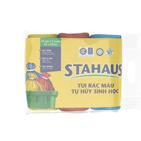 Túi Rác Ba Màu Tự Hủy Sinh Học Stahaus 55*65 Cm