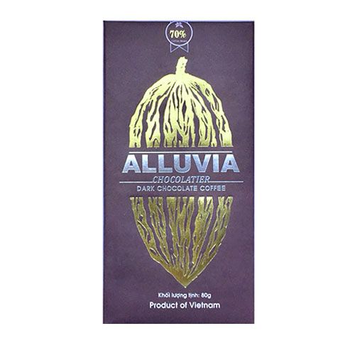 Chocolate Đen Cà Phê 70% Alluvia 80G- Chocolate Đen Cà Phê 70% Alluvia 80G