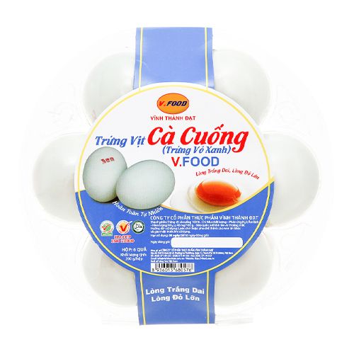 Trứng Vịt Cà Cuống Vfood Hộp 6 Quả (65Grx6)- 