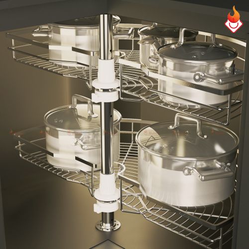 Bộ rổ góc xoay 180 độ Cucina - Mezzo, mạ chrome