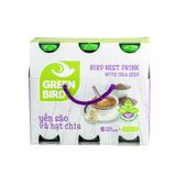 Lốc Green bird - Nước Uống Bổ Dưỡng Yến Sào và Hạt Chia 185ml - (6 chai*185ml)