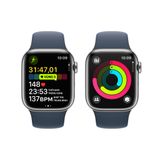 Apple Watch Series 9 GPS + Cellular 45mm M/L (Vỏ Thép không gỉ - Dây đeo thể thao)