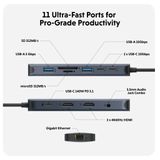 HyperDrive Next 11 Port Dual 4K60Hz HDMI USB-C Hub HD4006GL