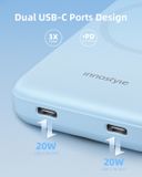 Innostyle Pin sạc dự phòng 10000mAh Powermag Duo 2in1 (Blue)