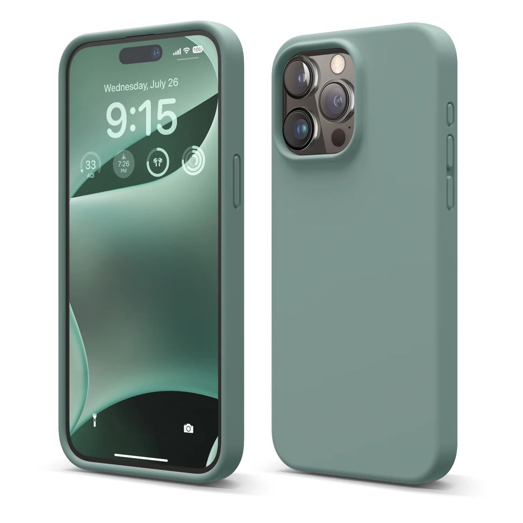 elago Premium Silicone Case iPhone 15 Pro Max (Midnight Green)