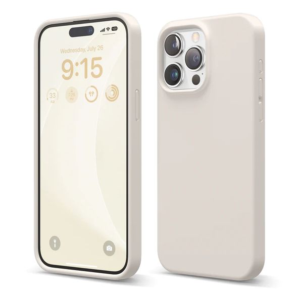 elago Premium Silicone Case iPhone 15 Pro (Stone)