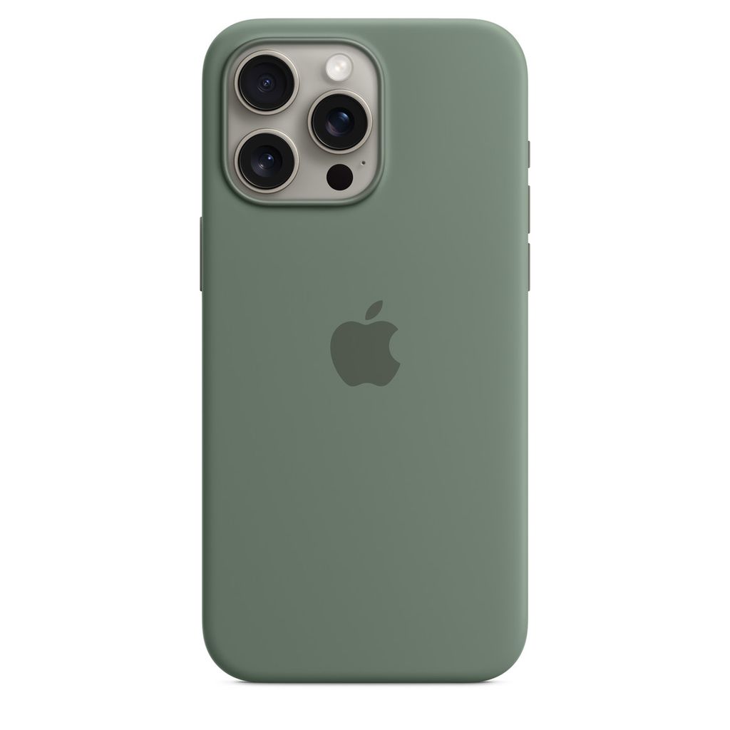 Ốp Lưng Apple Silicon MagSafe iPhone 15 Pro Max (Màu Xanh Bách Diệp)