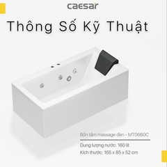 Bồn Tắm Massage Đèn Đơn Lập Caesar MT0660C