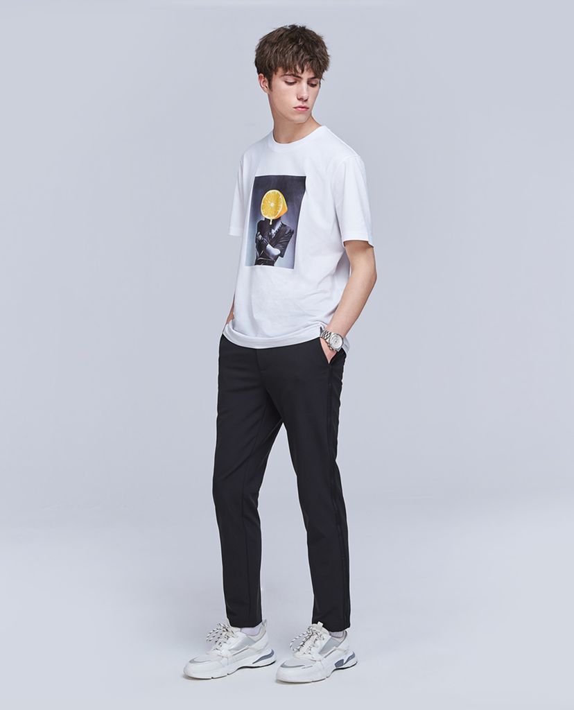 Áo thun nam cổ tròn Printed cotton