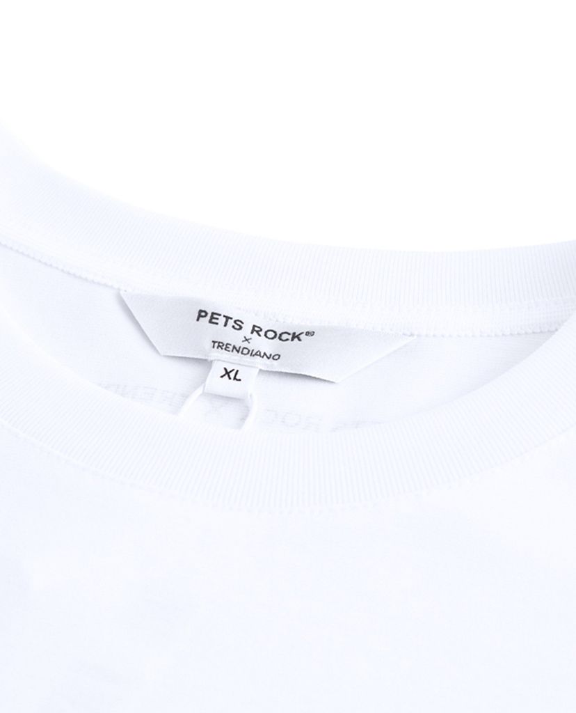 Áo thun nam cổ tròn White Cotton Tie Pet