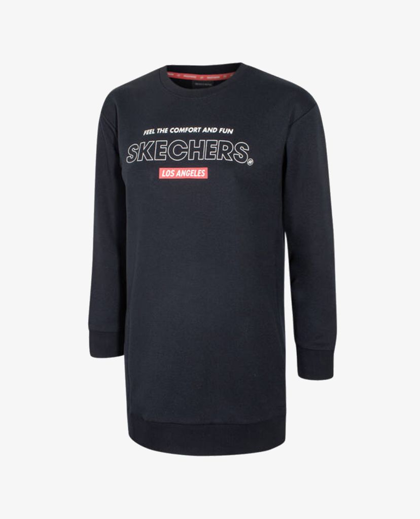 SKECHERS - Áo sweatshirt nữ phom dài hiện đại