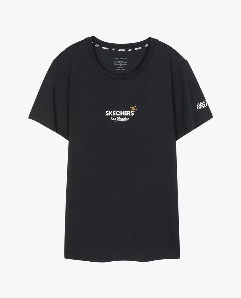 SKECHERS - Áo thun nữ tay ngắn phối logo thời trang