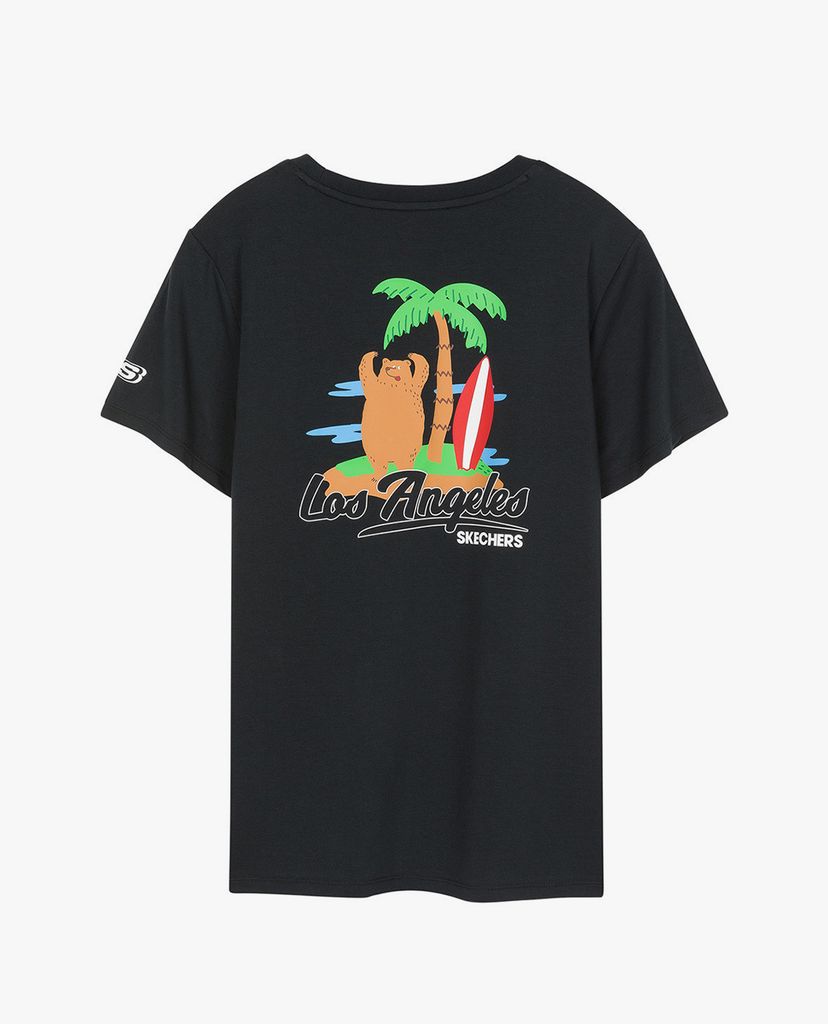 SKECHERS - Áo thun nữ tay ngắn phối logo thời trang