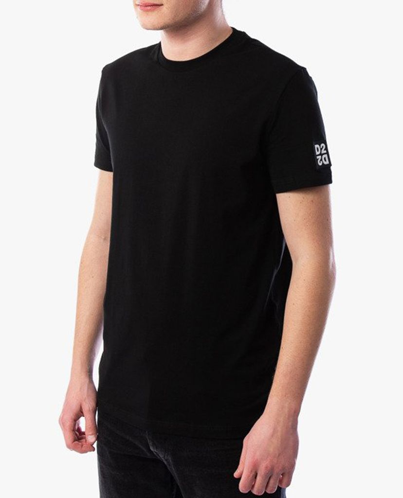 DSQUARED2 - Áo thun nam ngắn tay cổ tròn Logo Patch