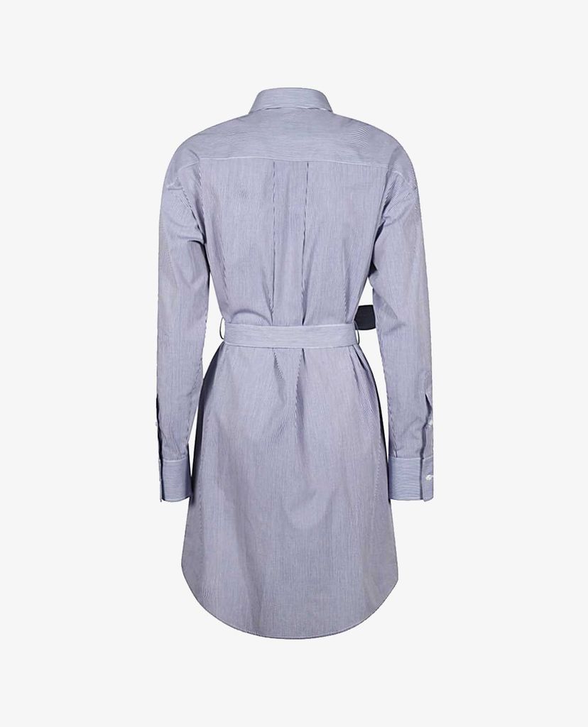 DSQUARED2 - Đầm midi sơ mi tay dài Striped Poplin Shirt