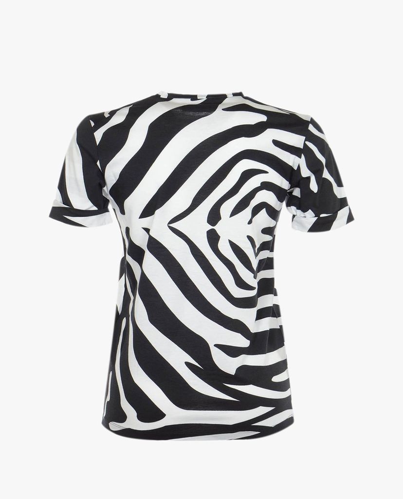 DSQUARED2 - Áo thun nữ cổ tròn ngắn tay Zebra Print