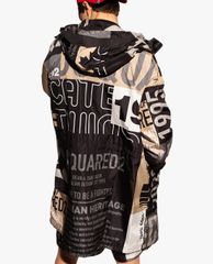DSQUARED2 - Áo khoác nam dáng dài phối mũ trùm thời trang