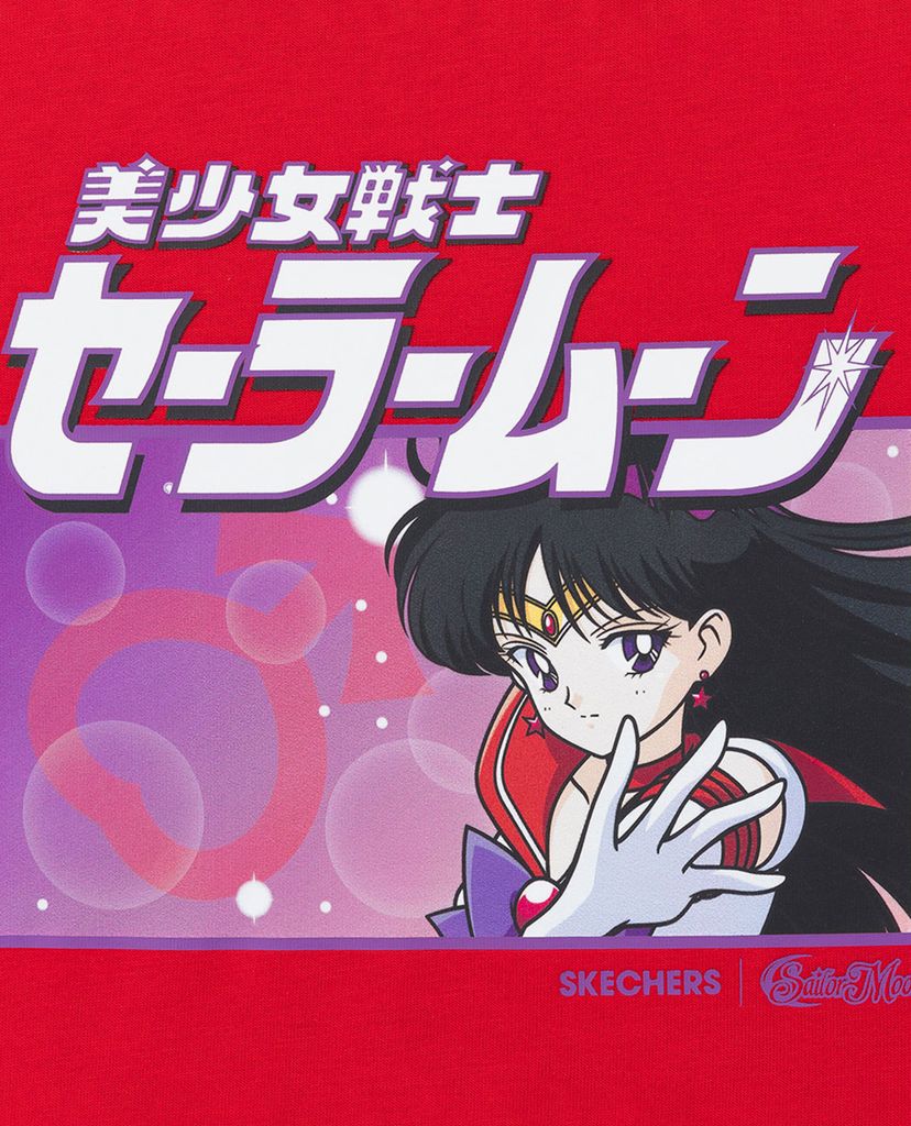 SKECHERS - Áo thun nữ phom suông ngắn tay Sailor Moon