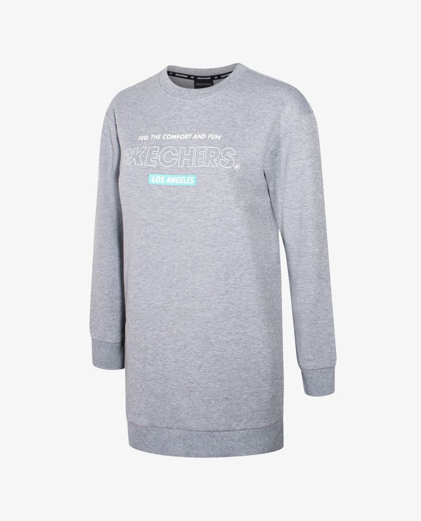 SKECHERS - Áo sweatshirt nữ phom dài hiện đại