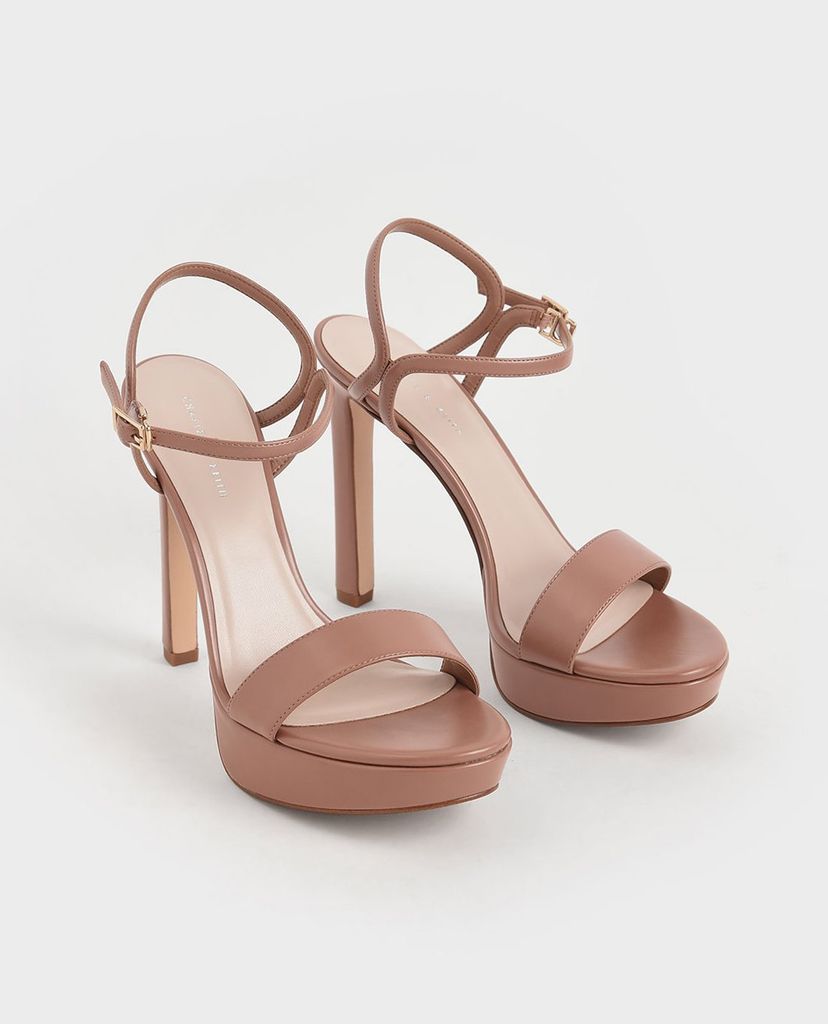 CHARLES & KEITH - Giày cao gót hở mũi quai ngang thời trang