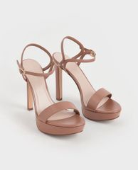 CHARLES & KEITH - Giày cao gót hở mũi quai ngang thời trang
