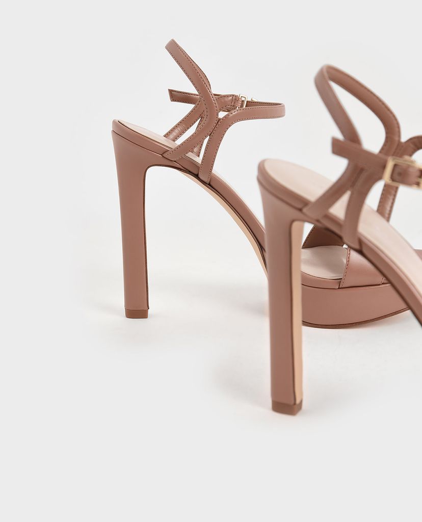 CHARLES & KEITH - Giày cao gót hở mũi quai ngang thời trang