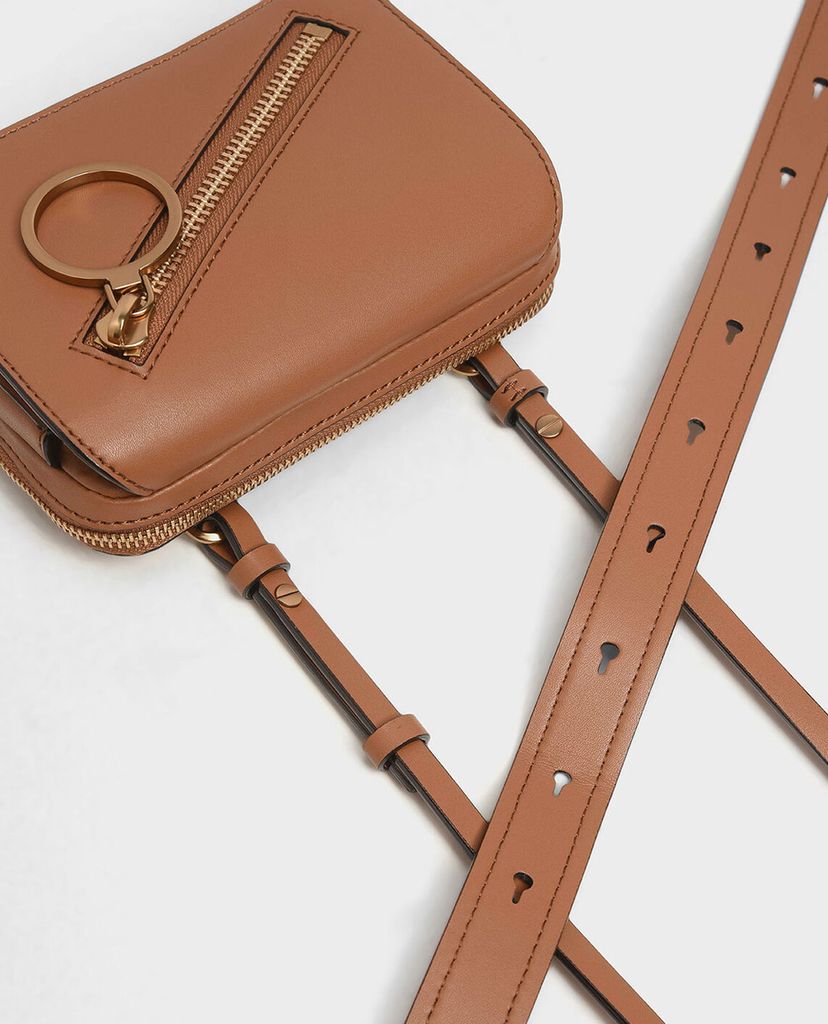 CHARLES & KEITH - Túi đeo chéo Ring Zip Pocket Two Way Belt