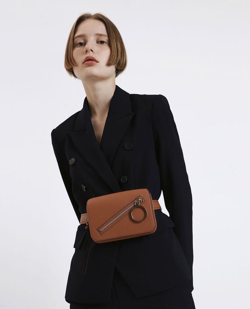 CHARLES & KEITH - Túi đeo chéo Ring Zip Pocket Two Way Belt