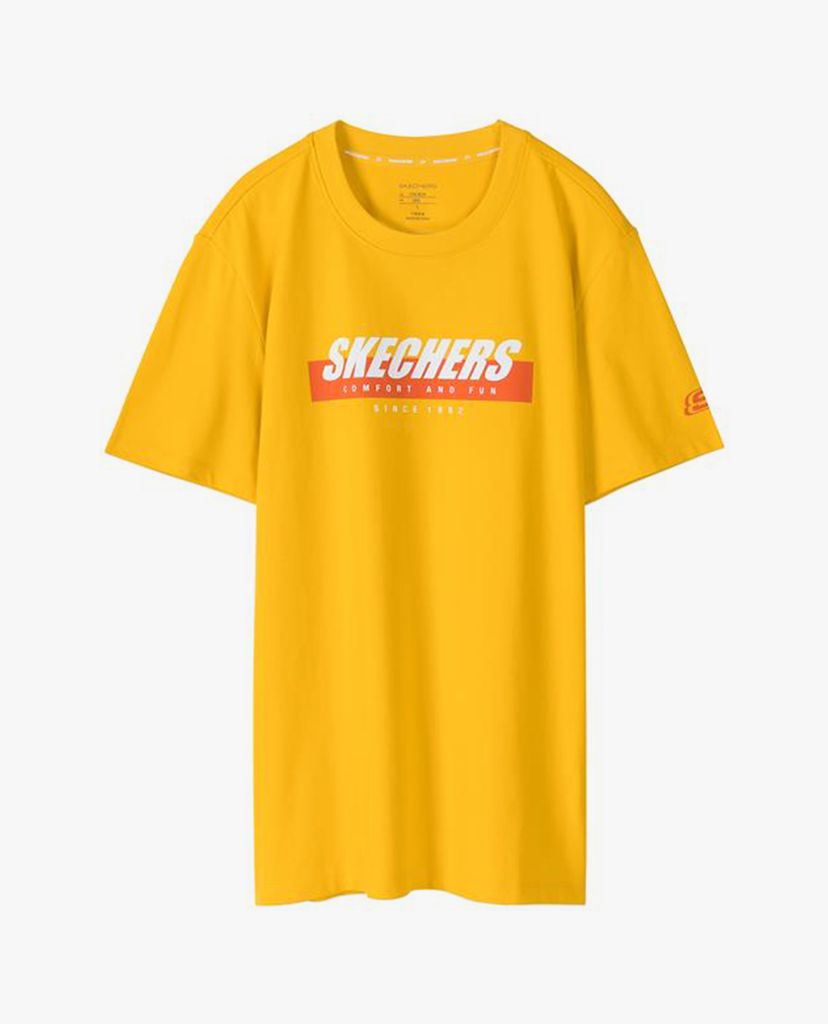 SKECHERS - Áo thun nam cổ tròn ngắn tay phối logo