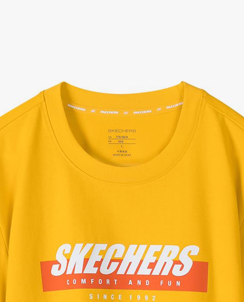 SKECHERS - Áo thun nam cổ tròn ngắn tay phối logo