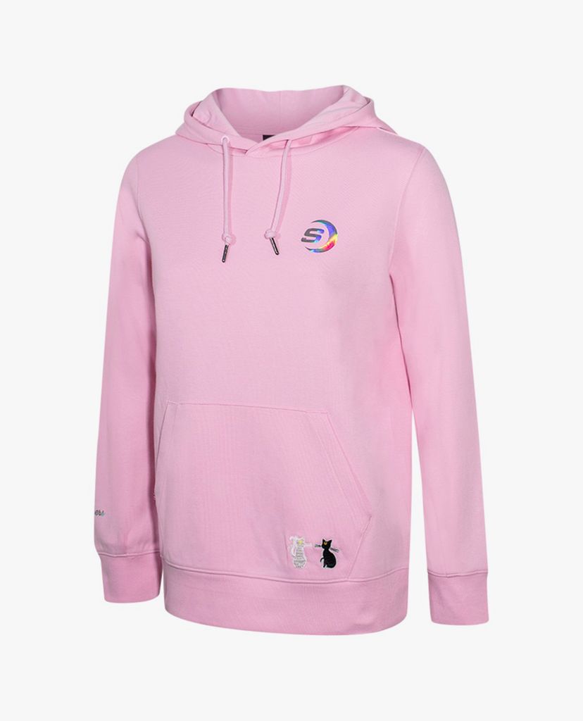 SKECHERS - Áo hoodie nữ tay dài phối mũ trùm Sailor Moon
