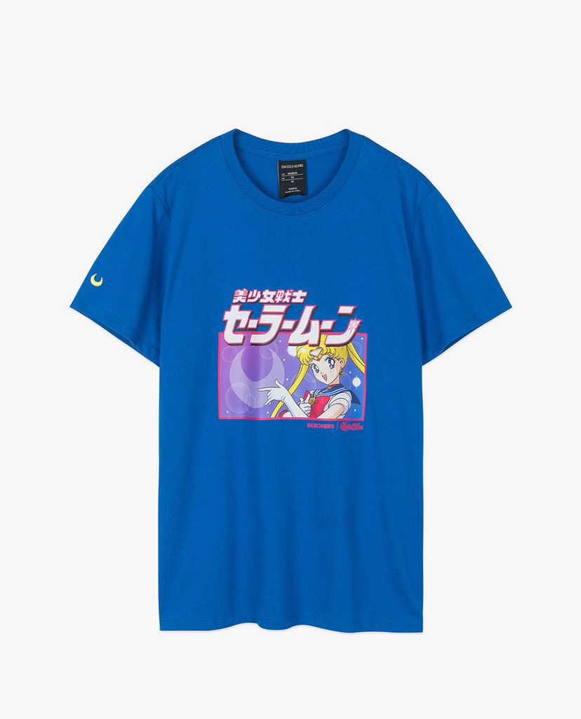 SKECHERS - Áo thun nữ phom suông ngắn tay Sailor Moon